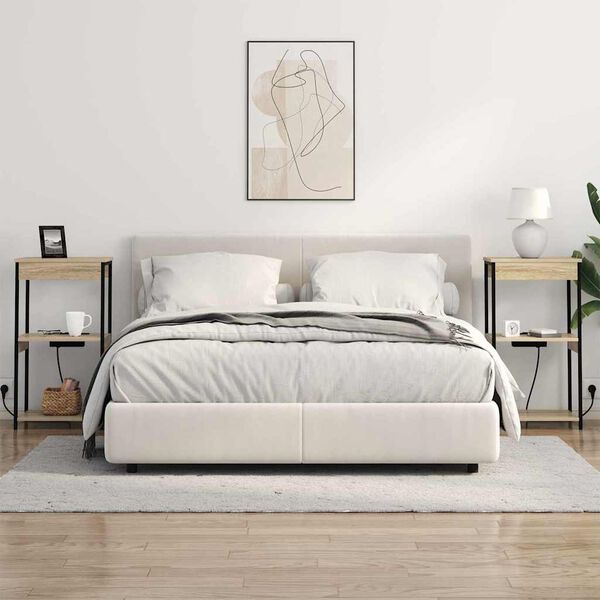 vidaXL Nachttisch mit Regal Sonoma-Eiche 41 x 31 x 76 cm Holzwerkstoff