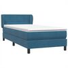 vidaXL Boxspringbett mit Matratze Dunkelblau 100x210 cm Samt