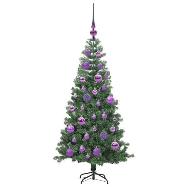 vidaXL Weihnachtsbaum mit 150 LEDs mit St&auml;nder Gr&uuml;n 120 cm PVC