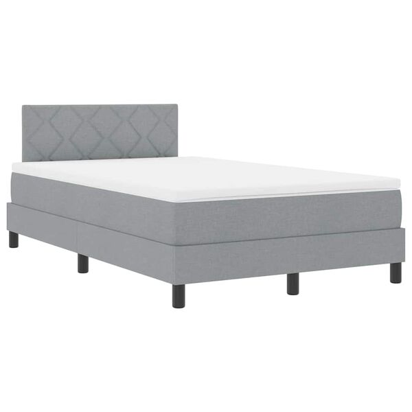 vidaXL Boxspringbett mit Matratze Hellgrau 120 x 200 cm Stoff