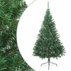 vidaXL K&uuml;nstlicher Halb-Weihnachtsbaum mit St&auml;nder Gr&uuml;n 180 cm PVC