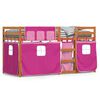 vidaXL Etagenbett ohne Matratze Braun & Rosa 90x190 cm Massivholz Kiefer