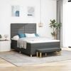 vidaXL Boxspringbett mit Matratze Dunkelgrau 140 x 200 cm Stoff