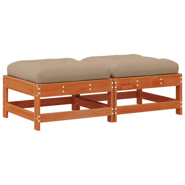 vidaXL Gartenfu&szlig;st&uuml;tze Massives Kiefernholz Wachsbraun