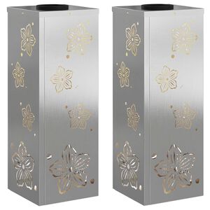 vidaXL Solar LED Weg Licht 2 pcs Silber Edelstahl