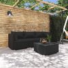 vidaXL 4-tlg. Garten-Lounge-Set mit Auflagen Poly Rattan Schwarz