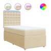 vidaXL Boxspringbett mit Matratze Creme 90x200 cm Stoff