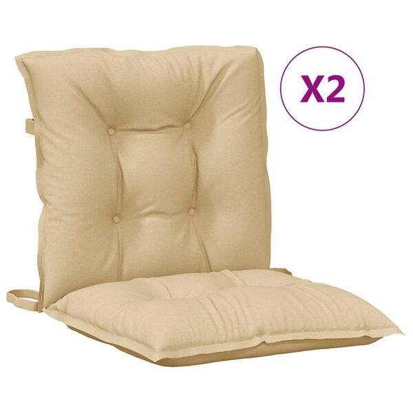 vidaXL Niedriglehner-Auflagen 2 Stk. Melange Beige 100x50x7 cm Stoff
