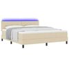 vidaXL Boxspringbett mit Matratze Creme 180 x 200 cm Stoff