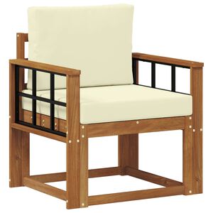 vidaXL Outdoor-Sofa Massives Akazienholz und Polyester Natur