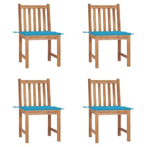 vidaXL Gartenst&uuml;hle 4 Stk. mit Kissen Massivholz Teak