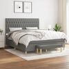 vidaXL Boxspringbett mit Matratze Dunkelgrau 180x200 cm Stoff
