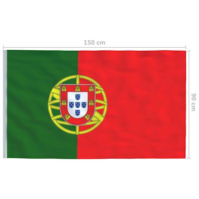 vidaXL Flagge Portugals und Mast Aluminium 6,2 m