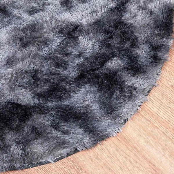 vidaXL Teppich Shaggy Hochflor NAVARRA Dunkelgrau 200x200 cm Polyester