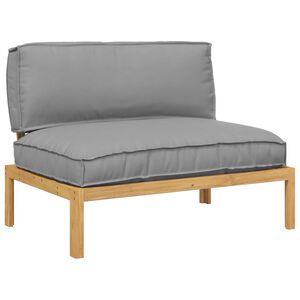 vidaXL Sofa Set mit Kissen Uni Grau 120 x 92 x 69 cm Massivholz Akazie