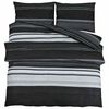 vidaXL 2 stk. 200 x 200 cm + 50 x 75 cm 100% Cotton Black Stripes