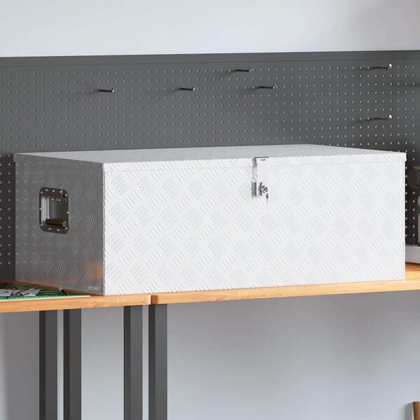 vidaXL Aufbewahrungsbox Silbern 100x55x37 cm Aluminium
