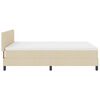 vidaXL Boxspringbett mit Matratze Creme 140 x 200 cm Stoff