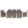 vidaXL Garten Essgruppe 9 pcs Grau Poly-Rattan