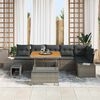 vidaXL Gartensofa-set mit Kissen 9 pcs Grau Poly-Rattan