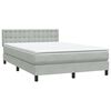 vidaXL Boxspringbett mit Matratze Hellgrau 140x210 cm Samt