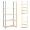 vidaXL Lagerregale 5 B&ouml;den 3 Stk. 80x38x170cm Massivholz Kiefer 250kg