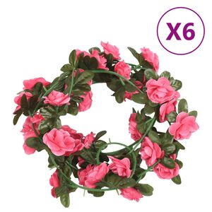 vidaXL Blumengirlanden Blumen 6 Stk. Rosa 240 cm