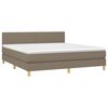 vidaXL Boxspringbett mit Matratze Taupe 160x200 cm Stoff