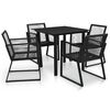 vidaXL 5-tlg. Garten-Essgruppe PVC Rattan Schwarz