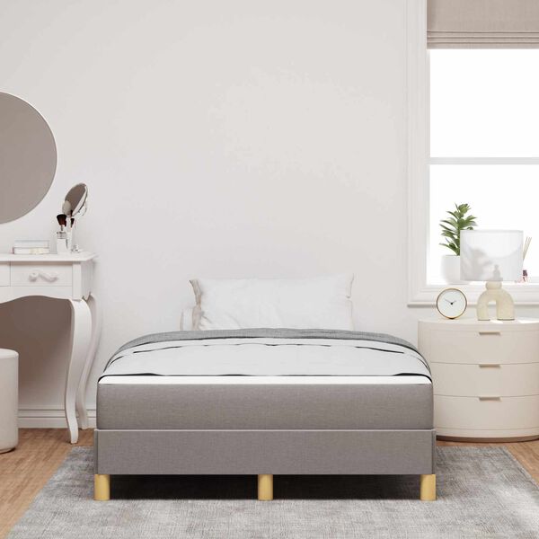vidaXL Boxspringbett mit Matratze Taupe 120 x 190 cm Stoff