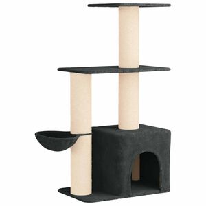 vidaXL Katzennbaum mit Sisal-Kratzs&auml;ulen Dunkelgrau 133 cm