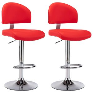vidaXL Barhocker 2 Stk. Rot Kunstleder
