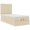 vidaXL Ottoman-Bett mit Matratze Creme 90x200 cm Stoff