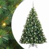vidaXL K&uuml;nstlicher Weihnachtsbaum mit 300 LEDs Gr&uuml;n 210 cm PE und PVC