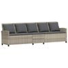 vidaXL Gartensofa mit Kissen Hellgrau Poly Rattan