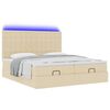 vidaXL Ottoman-Bett mit Matratzen & LEDs Creme 200x200 cm Stoff