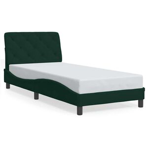 vidaXL Bettgestell ohne Matratze Dunkelgr&uuml;n 80x200 cm Samt