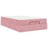 vidaXL Bettgestell mit Matratze 2 pcs Rosa Samt