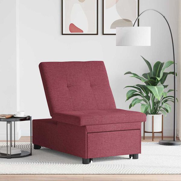 vidaXL Schlafsofa Ausziehbar Weinrot 194 x 50 x 82 cm Stoff