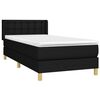 vidaXL Boxspringbett mit Matratze Schwarz 90x190 cm Stoff