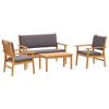 vidaXL Gartensofa-set 4 stk. 4-Sitzanzahl Braun Massivholz Akazie