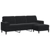 vidaXL 3-Sitzer-Sofa mit Hocker Schwarz 210 cm Samt