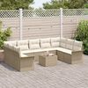 vidaXL Gartensofa-set mit Speicher 10 pcs Braun Poly-Rattan