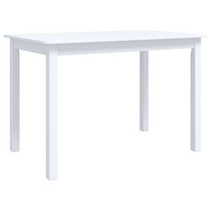 vidaXL Esstisch Wei&szlig; 114x71x75 cm Massivholz Gummibaum