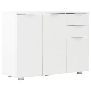 vidaXL Sideboard Hochglanz-Wei&szlig; 107x35x80,5 cm