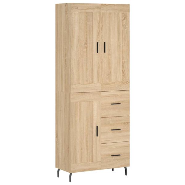 vidaXL Highboard Sonoma-Eiche 69,5x34x180 cm Holzwerkstoff