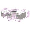 vidaXL Garten-Sofa-Set mit Kissen mit Kissen 9 pcs Beige und Hellgrau