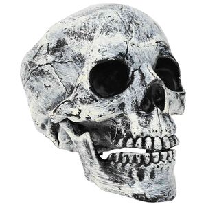 vidaXL Halloween-Totenkopf SPOOKA 2 stk. Wei&szlig; 12 x 15 x 17,5 cm