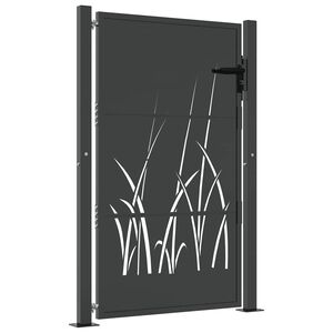 vidaXL Gartentor Anthrazit 100x125 cm Stahl Gras-Design