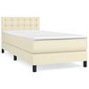 vidaXL Boxspringbett mit Matratze Creme 80x200 cm Kunstleder